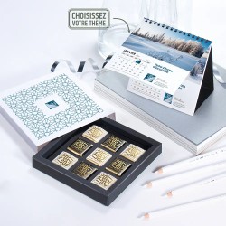 Coffret personnalisé calendrier et 9 chocolats - Duologie Alinéa