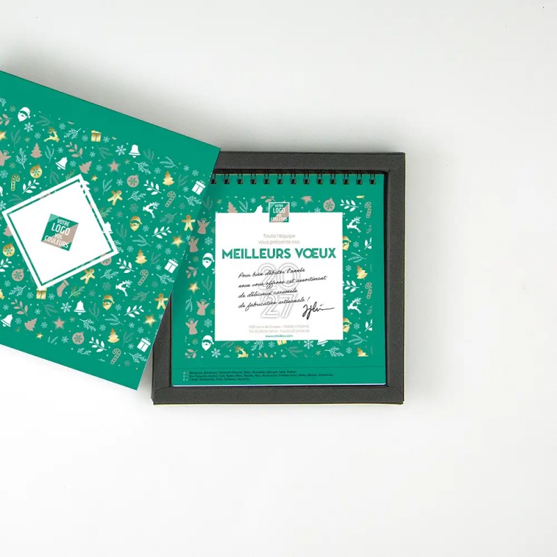 Coffret personnalisé calendrier et 9 chocolats - Duologie Réveillon