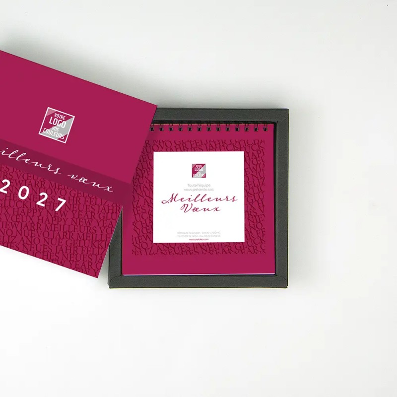 Coffret personnalisé calendrier et 9 chocolats  - Duologie Typo