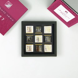 Coffret personnalisé calendrier et 9 chocolats  - Duologie Typo