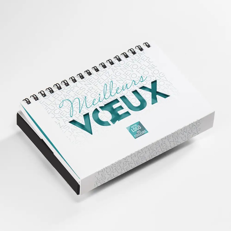 Coffret personnalisé calendrier et Post-it  - Calcao Typo