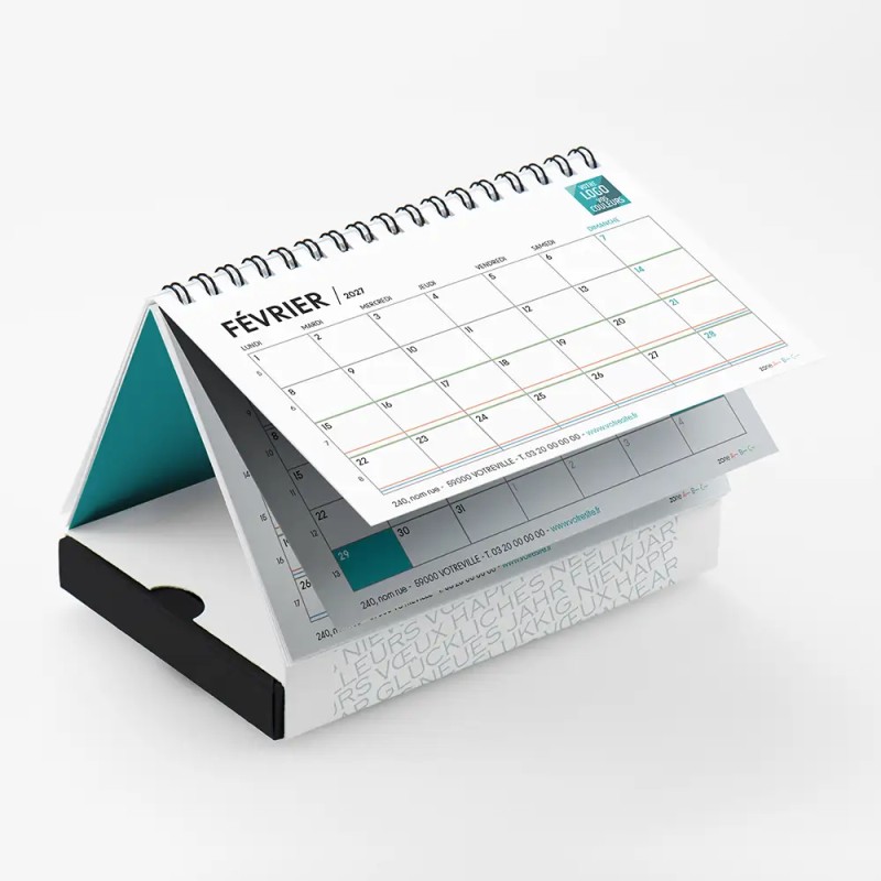 Coffret personnalisé calendrier et Post-it  - Calcao Typo
