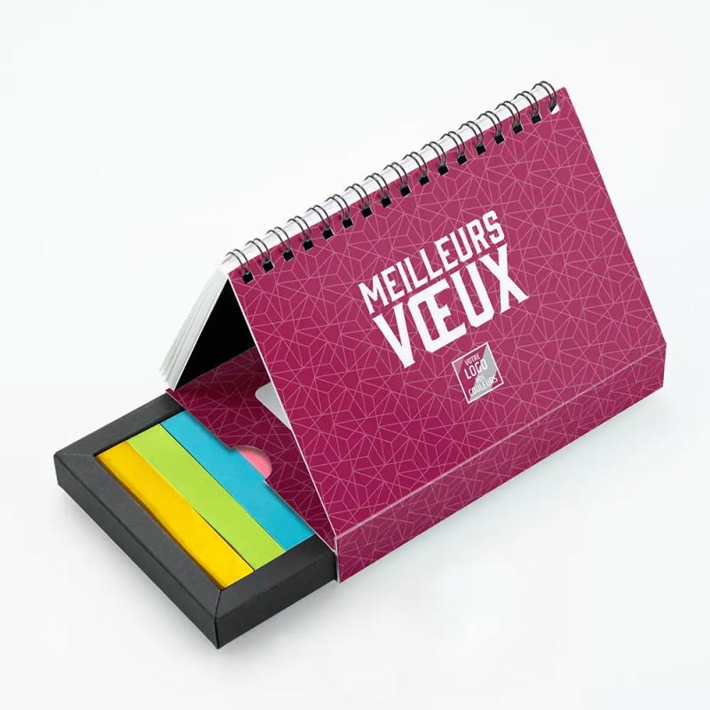 Coffret personnalisé calendrier et Post-it - Calcao Alinéa