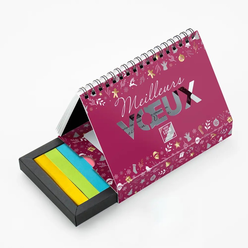 Coffret personnalisé calendrier et Post-it - Calcao Réveillon