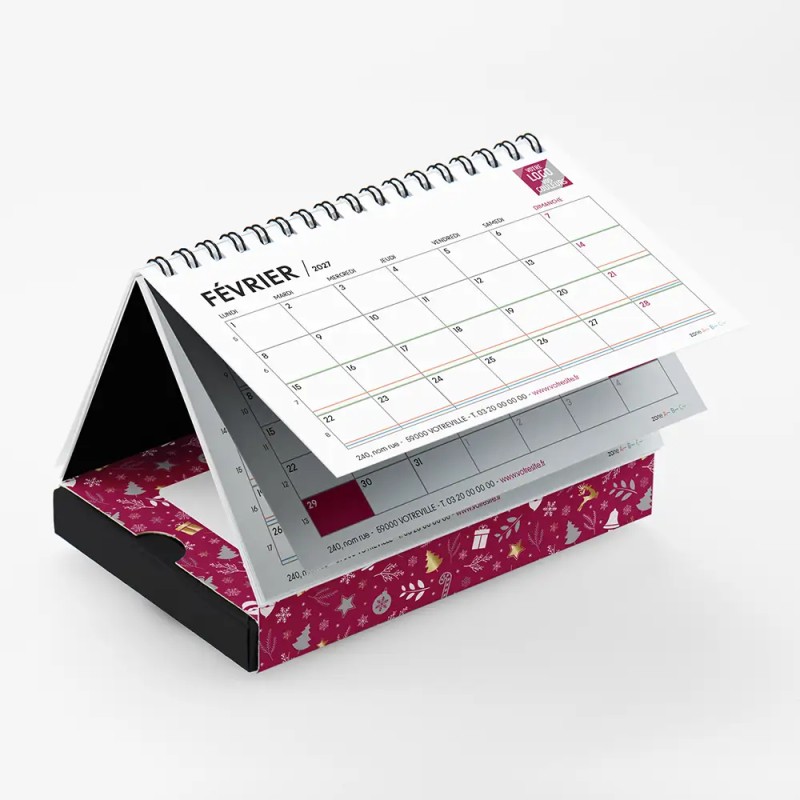 Coffret personnalisé calendrier et Post-it - Calcao Réveillon