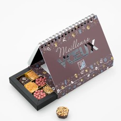 Coffret personnalisé calendrier et chocolats artisanaux - Calcao Réveillon