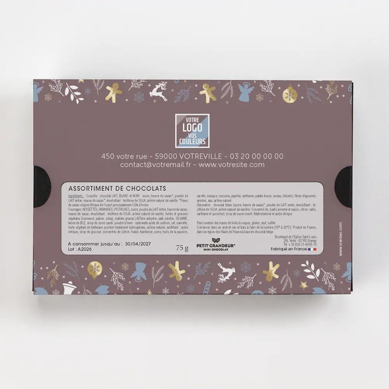 Coffret personnalisé calendrier et chocolats artisanaux - Calcao Réveillon