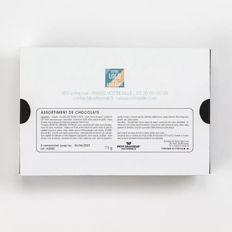 Coffret personnalisé calendrier et chocolats artisanaux - Calcao Typo