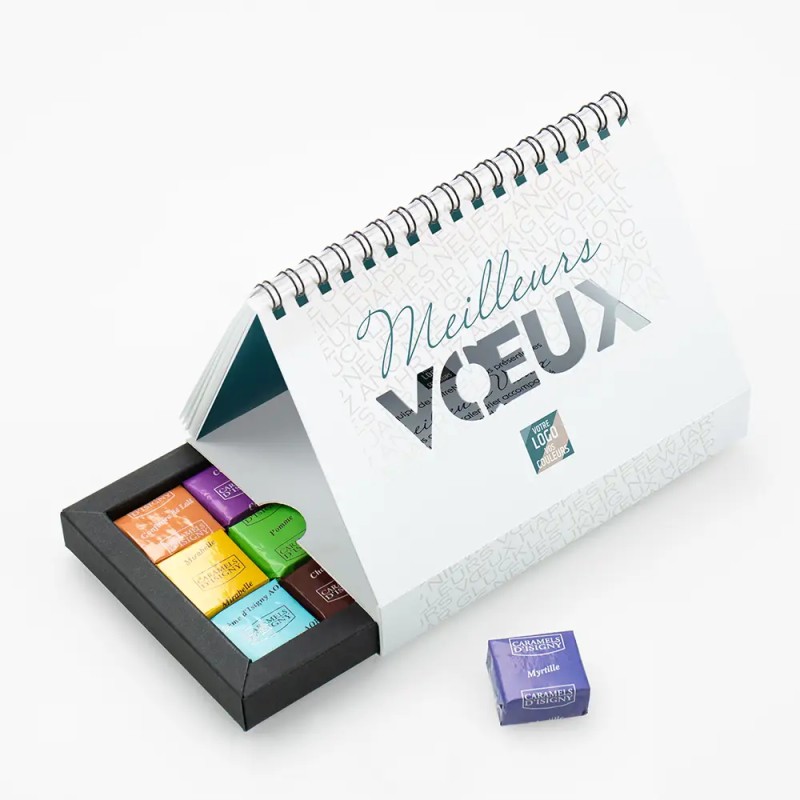Coffret personnalisé calendrier et caramels artisanaux - Calcao Typo