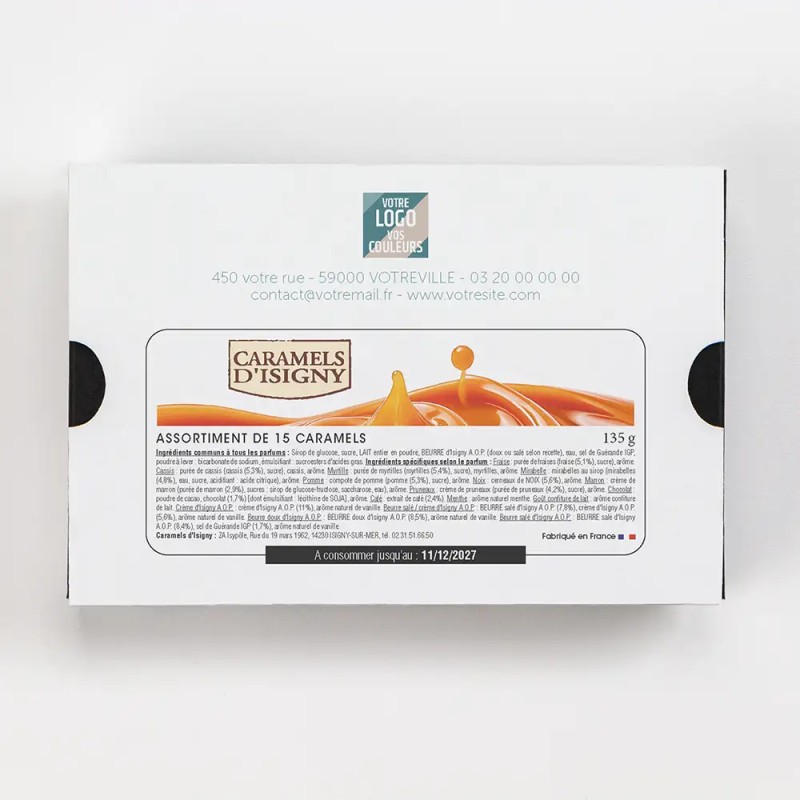 Coffret personnalisé calendrier et caramels artisanaux - Calcao Typo