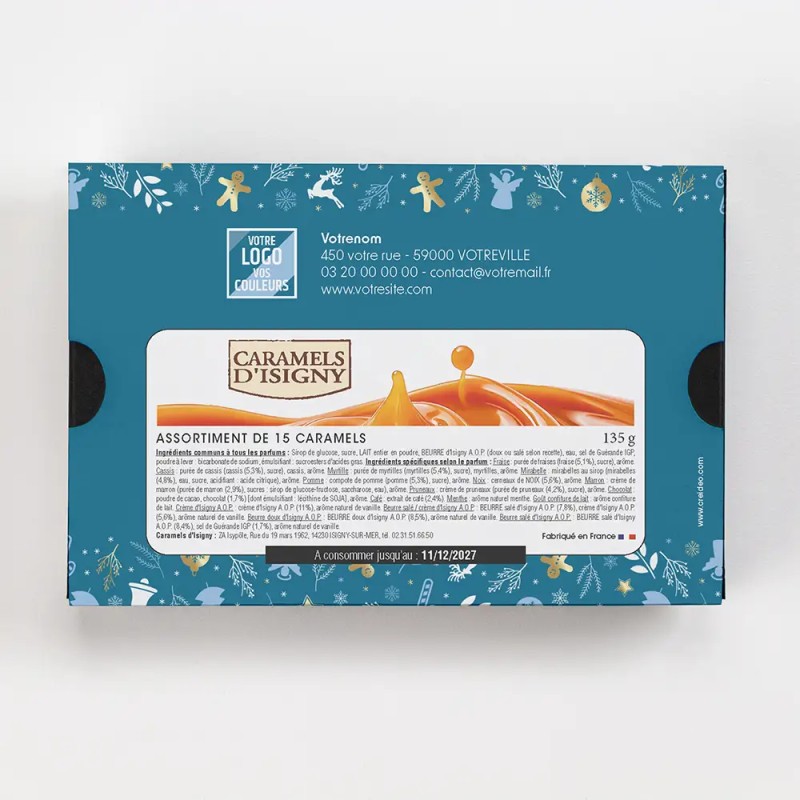 Coffret personnalisé calendrier et caramels artisanaux - Calcao Réveillon