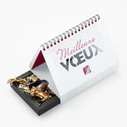 Coffret personnalisé avec calendrier et papillotes de chocolat - Calcao Typo