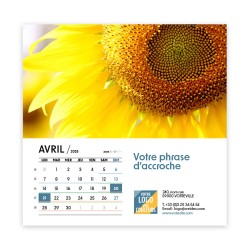 Photo d'avril du calendrier chevalet carré personnalisé