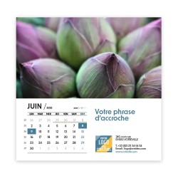 Photo de juin du calendrier chevalet carré personnalisé