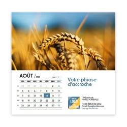 Photo d'août du calendrier chevalet carré personnalisé