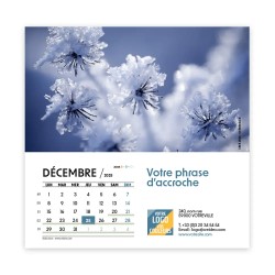 Photo de décembre du calendrier chevalet carré personnalisé