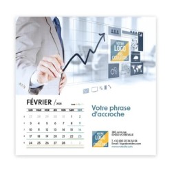 Photo avec logo intégré de février du calendrier chevalet carré personnalisé