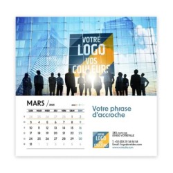 Photo avec logo intégré de mars du Calendrier chevalet carré personnalisé