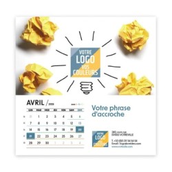 Photo avec logo intégré d'avril du Calendrier chevalet carré personnalisé