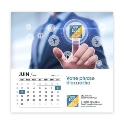 Photo avec logo intégré de juin du Calendrier chevalet carré personnalisé