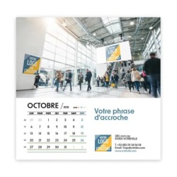 Photo avec logo intégré d'octobre du Calendrier chevalet carré personnalisé