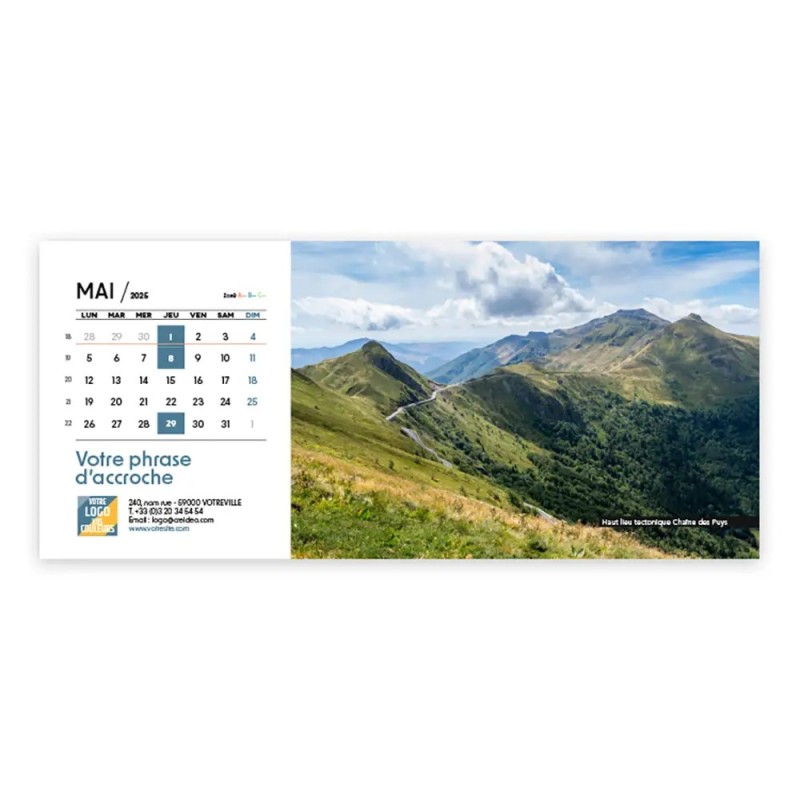 Photo de mai du Calendrier chevalet horizontal personnalisé