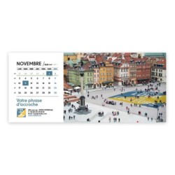 Photo avec logo intégré de novembre du Calendrier chevalet horizontal personnalisé