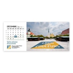 Photo avec logo intégré de décembre du Calendrier chevalet horizontal personnalisé