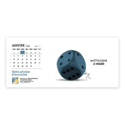 Photo de janvier du calendrier chevalet horizontal personnalisé