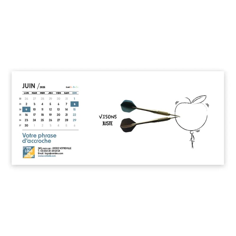 Photo de juin du Calendrier chevalet horizontal personnalisé