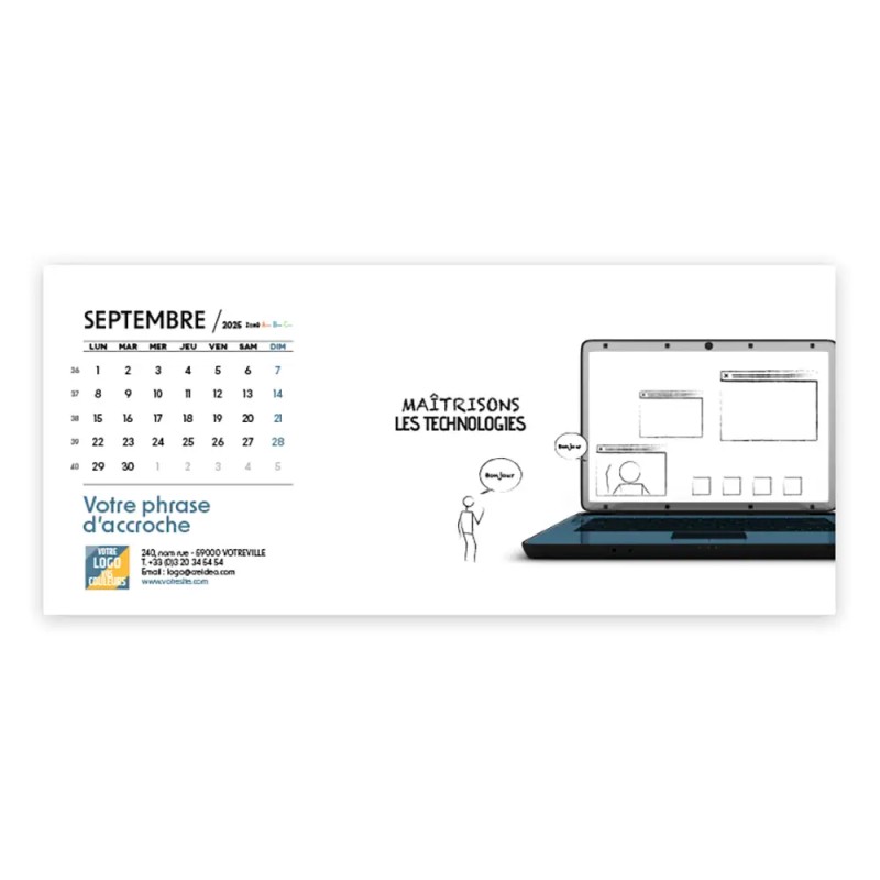 Photo de septembre du Calendrier chevalet horizontal personnalisé